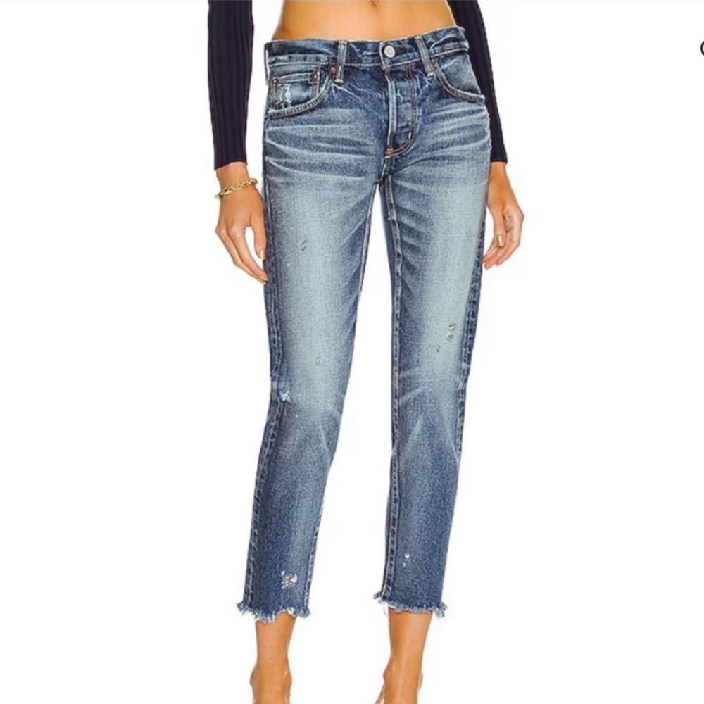 Moussy Vintage Keller Tapered Jeans In Medium Wash 24